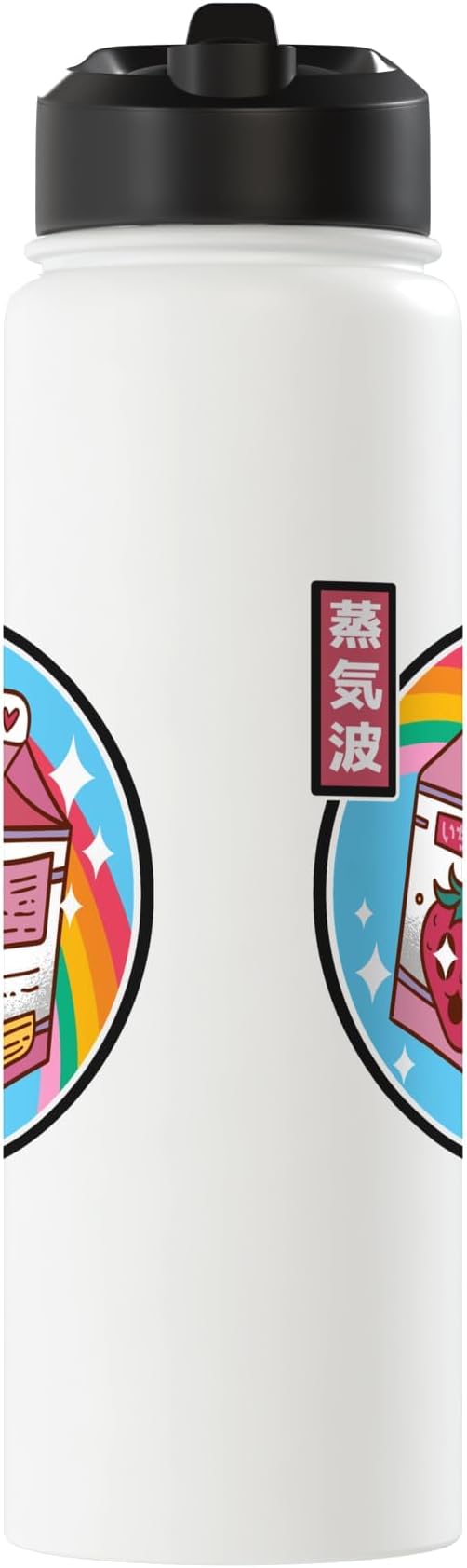 Japanese Strawberry Milk Carton Kawaii Rainbow Anime Stainless Steel Insulated Water Bottle