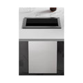 Embedded Countertop Trash Can, Stainless Steel Kitchen Trash Can, Built-in Countertop Trash and Waste Chute, Square Built-in Countertop Trash Can Grommet,Gray Set