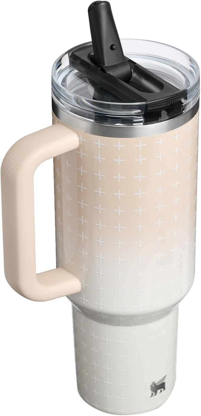 STANLEY Quencher ProTour Flip Straw Tumbler with Leakproof Lid 40 oz | Built-In Straw & Handle | Cupholder Compatible for Travel | Insulated Stainless Steel Cup | BPA-Free | Champagne Plus