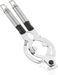 Leifheit Extra Wide Stainless Steel Lid and Jar Opener | Anti-Slip Grip with Oval Handles for Arthritis | Heavy-Duty Steel Teeth for Easy Jar Opening | Dishwasher Safe | 11 x 5.75 x 0.25 in