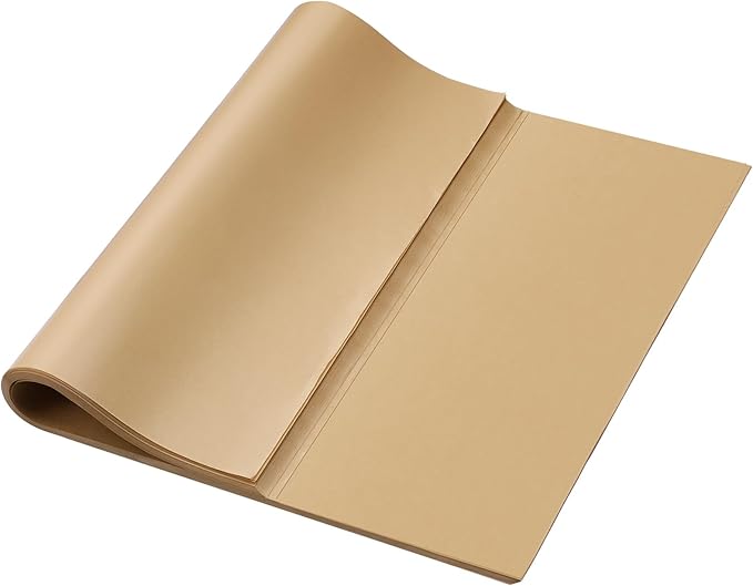 Honoson 150 Pcs Natural Unbleached Parchment Paper, 15x21 Inches Precut Non-Stick Parchment Sheets, Ideal for Baking, Cooking, Grilling, Air Fryer and Steaming (Brown)