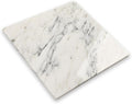 Diflart Marble Cutting Board for Kitchen Ink White 16x16 Inch Non-Slip Feet | Natural Stone Slab Pastry Board for Baking, Cheese, Service, Charcuterie, Dough, Chocolate, Pack of 1 Piece