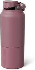BrüMate Rise 35oz Water Bottle With 100% Leakproof Covered Silicone Straw | Insulated Stainless Steel Water Bottle With Removable Straw | Fast Flow | Soft Sip Silicone Spout | BPA-Free (Rose Taupe)