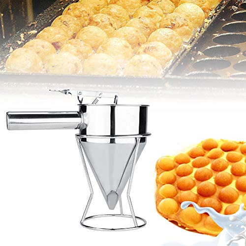 Stainless Steel Small Octopus Balls Making Funnel Cupcakes Baking Pancake Batter Dispenser with Rack Kitchen Utensils Funnel Tools Kitchen Gadgets