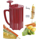 Commercial Manual Tornado Spiral Potato Cutter, 3 in 1 Tornado Potato Slicer Vegetable Cutter Spiral French Fries with Stainless Steel Blade Carrot Cucumber DIY Barbecue