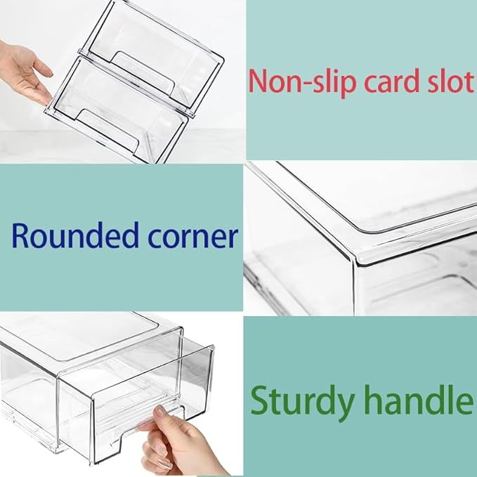 2 Pack - Clear Pulling Medicine Drawer First Aid Kit Box for Bathroom, Cabinet, Closet,Medicine Organizer, Medicine Storage Box Adhesive Bandages Family Emergency Kit (L drawer)