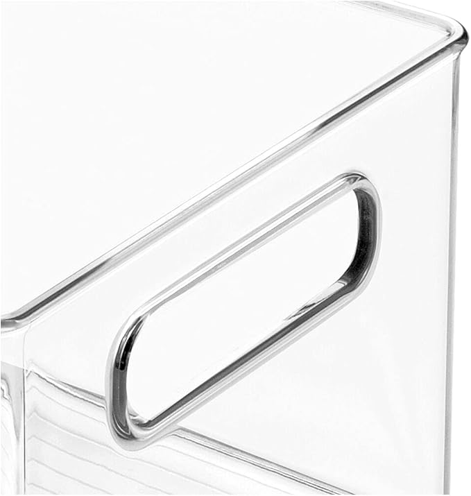 mDesign Deep Plastic Storage Organizer Container Bin, Closet Organization for Hallway, Bedroom, Linen, Coat, and Entryway - Holds Clothing, Blankets, Accessories, Toys, Ligne Collection, 4 Pack, Clear