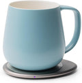 OHOM Ui+ Self-Heating Mug Set – Moonmist Blue | 18 fl oz / 532 mL Ceramic Coffee & Tea Mug with Heating Pad
