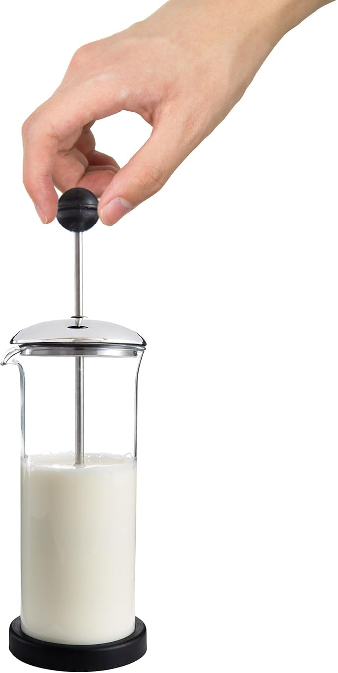 Fino Milk Frother, Tempered Glass, Non-Skid Base, 16-Ounce Capacity