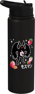 Mothman Kawaii Strawberry Milk Shake Carton Stainless Steel Insulated Water Bottle