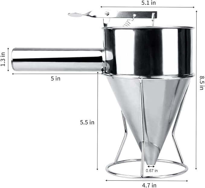 MyLifeUNIT Egg Pan, 4 Cup Egg Frying Pan and 40oz Pancake Batter Dispenser Bundle