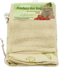 Reusable Cotton Produce Net Bags – 2-Pack (12"x15" & 14"x18") - 6 sets – Eco-Friendly, Washable, Breathable Mesh with Drawstring Closure – Ideal for Fruits, Vegetables & Grocery Shopping
