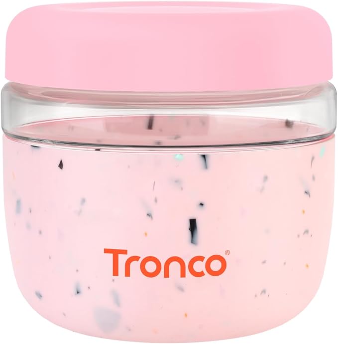 Tronco 24 oz Glass Food Storage & Lunch Bowl Containers with Airtight Lids | Leak & Spill Proof Meal Prep Container & Food Storage Jar for Lunch, Salad, Oats, Soup, BPA-Free, Microwave & Dishwasher Safe