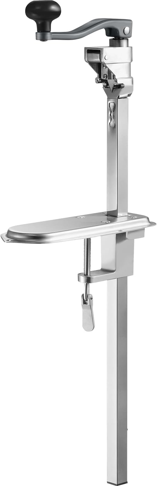 VEVOR Commercial Can Opener, 23.2"/59cm Long, Stainless Steel Manual Table Can Opener for Up to 15.7"/40cm Tall, Fixed with Clamp or Screws, Ergonomic Swing Handle & One Spare Knife, for Restaurants