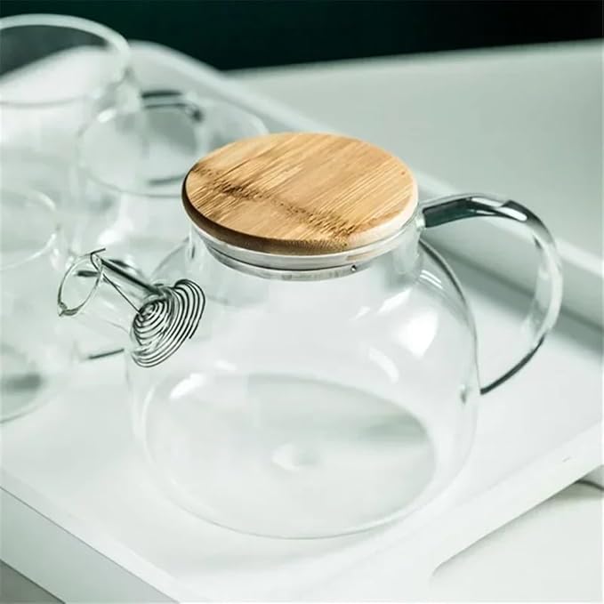 1.8L Clear Borosilicate Glass Pitcher, Clear Large Teapot, Teapot for Cold/Hot Drinks and Milk Water Pitcher(1800ML)