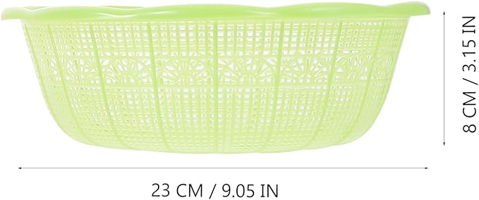 Amosfun Rice Basket 9.05 Inch Plastic Colander Set of 4 Multifunctional Fruit Vegetable Washing Strainer Bowls Kitchen Tools for Rice Pasta Dough