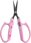 Saboten Fluorine Coated Angled Blade Trimming Scissors Pink PT-2 160mm Precision Gardening Bonsai and Floral Shears Made in Japan