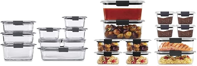 Rubbermaid Brilliance Glass and Plastic Food Storage Containers (30 Pieces)