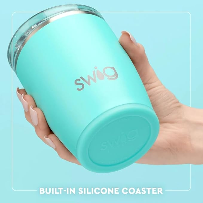 Swig Life 12oz Insulated Tumbler, Travel Coffee Tumbler with Lid, Cup Holder Friendly Travel Coffee Mug, Stainless Steel, 12 oz Reusable Insulated Coffee Mug (Saturdays in Columbus)