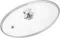 13.5 Inch Glass & Stainless Steel Lid with Steam Vent, Universal lid for Pots, Pans, Skillets and Woks, Large Covers Replacement of 34cm, Fits Pots With Inner dia 13.2-13.6 Inches