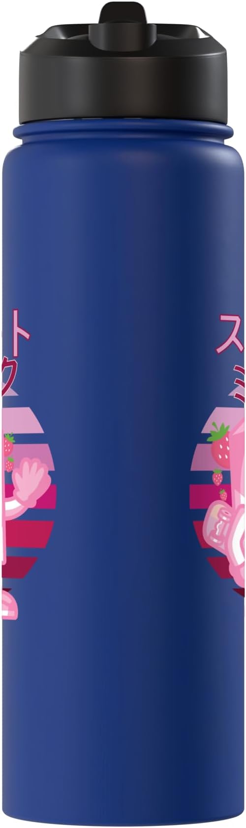 Retro 90s Japanese Skateboarding Strawberry Milkshake Carton Stainless Steel Insulated Water Bottle