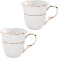 KAMMAK Ceramic Mug Set of 2, 10oz Porcelain Elegant Coffee and Tea Cups, Vintage Breakfast Mugs, Ideal for Birthday - Afternoon Tea & Housewarming Gifts (YFH21)
