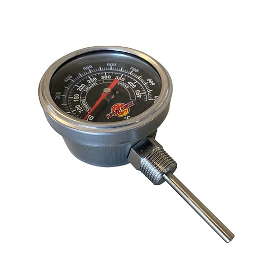 Black Face BBQ Grill Thermometer 50F-900F High Temp Range Heavy Duty Premium Quality Smoker Thermo 2 Inch or 3" with M8 or 1/2 NPT Thread (Top Mount, 3 in. Face, 2.5 in. Stem 1/2" NPT)