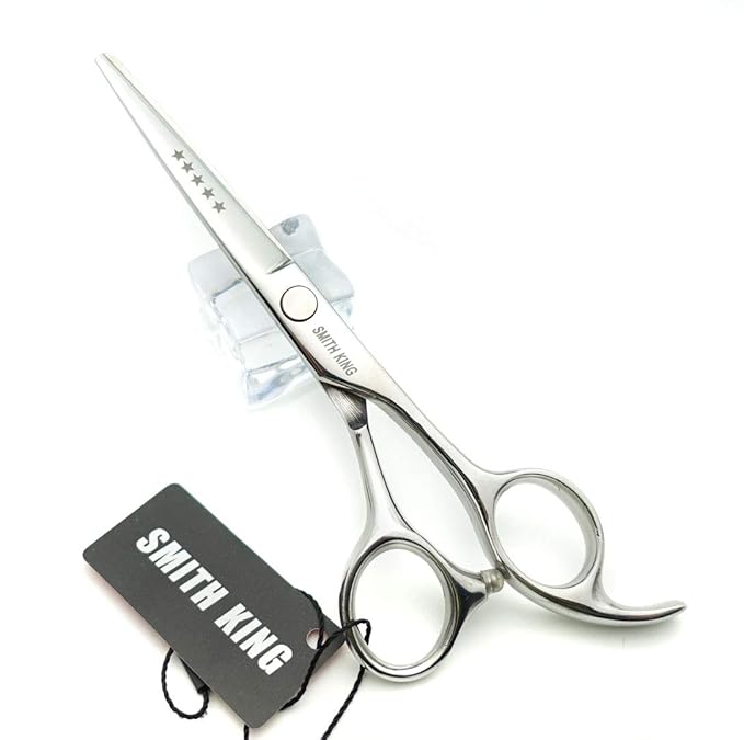 5.5 Inches Hair Cutting Scissors Set with Razor Combs Lether Scissors Case,Hair Cutting Shears Hair Thinning Shears for Personal and Professional (Silver)