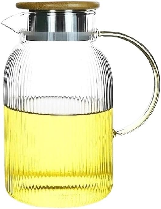 1500ml Glass Water Pitcher with Lid with Handle, Heat Resistant Teapot, Teapot for Hot and Cold Water, Juice Jug for Refrigerator Water Pitcher