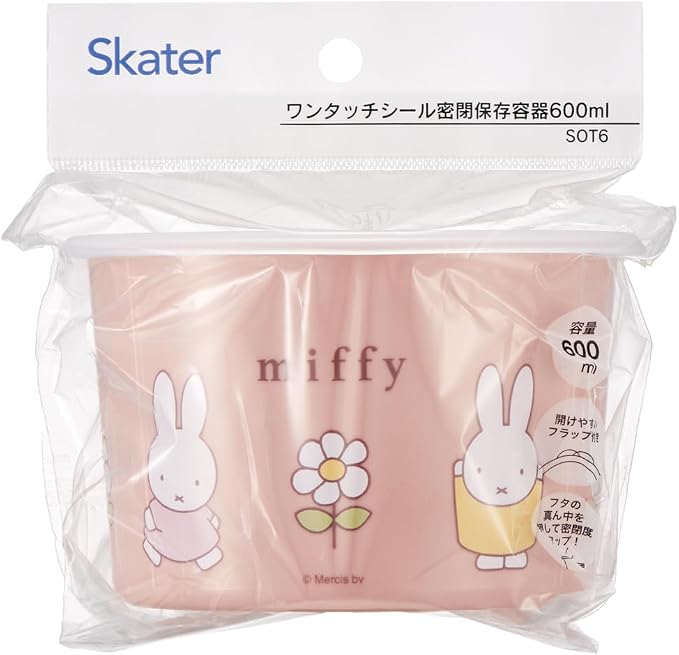 Skater SOT6-A One-Touch Seal Container, Small, 20.3 fl oz (600 ml), Airtight Container, Storage Container, Miffy