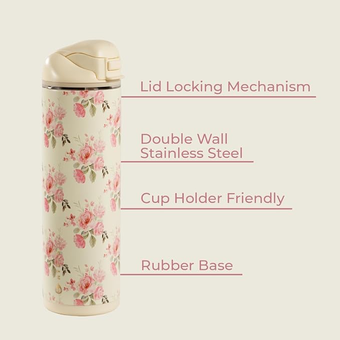 HydroJug Ease2o Water Bottle with Straw & Chug Lid, Stainless Steel, Vented Cap to Help Reduce Pressure, Water-Level Window, Cup Holder Friendly, Non-Slip Base – 24oz, Keepsake