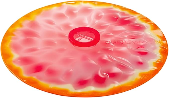 Charles Viancin - Grapefruit Silicone Lid for Food Storage and Cooking - 8''/20cm - Airtight Seal on Any Smooth Rim Surface - BPA-Free - Oven, Microwave, Freezer, Stovetop and Dishwasher Safe