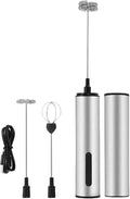 Rechargeable Milk Frother Handheld Electric Foam Maker Whisk Drink Mixer Foamer for Latte Cappuccino Ergonomic Design Hand Mixer