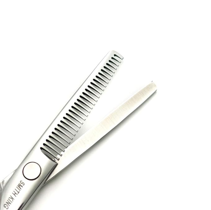 5.5 Inches Hair Cutting Scissors Set with Razor Combs Lether Scissors Case,Hair Cutting Shears Hair Thinning Shears for Personal and Professional (Silver)