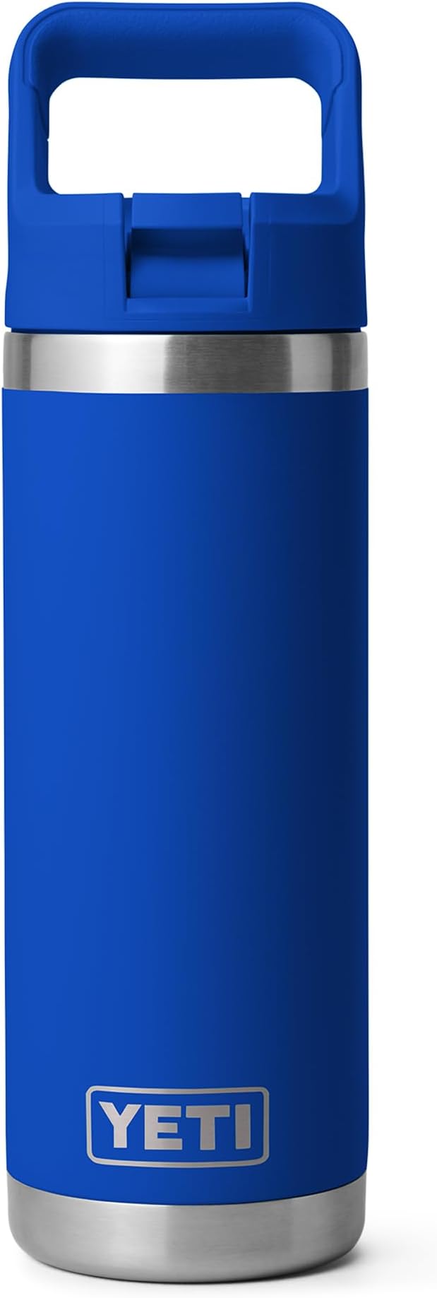 YETI Rambler 18 oz Bottle, Vacuum Insulated, Stainless Steel with Color Matching Straw Cap, Royal Blue