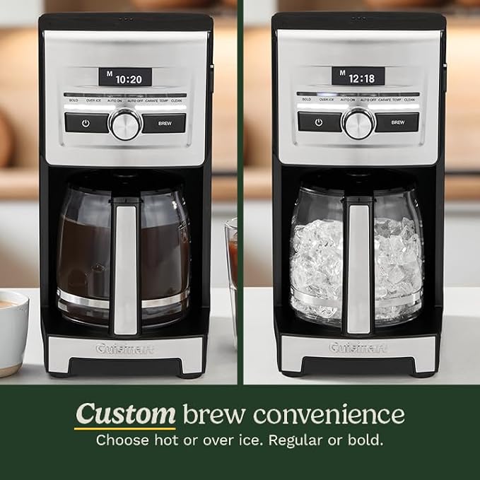 Cuisinart Personal Brew™ 12-Cup Coffee Maker, Automatic Coffee Machine, Programmable Coffee Maker for Home Brewing Convenience with Adjustable Brew Strength, Stainless Steel/Black, DCC-12