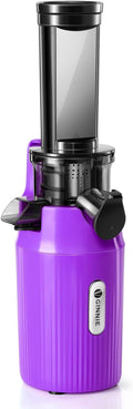 Ventray Ginnie Mini Cold Press Juicer, Small Slow Masticating Juicer for Vegetables and Fruits, High Juice Yield, Easy to Clean, Space-Saving, Fit for Personal/Travel/Picnic/Office - Purple