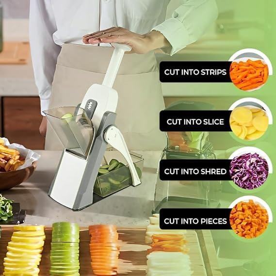 Saker Adjustable Safe Vegetable Slicer,Safe 5-in-1 Mandoline Slicer, Adjustable Vegetable Chopper & Fruit Slicer for Fast Meal Prep, 0.1-8mm Thickness (blue)