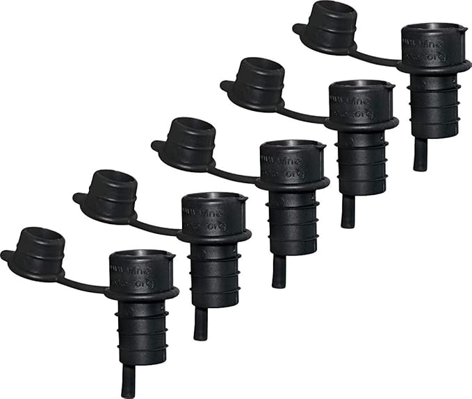 Haley's Corker 30065 5-in-1 Wine Aerator, Stopper, Pourer, Filter and Re-Corker, 5 Pack, Standard, Black