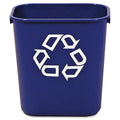 Rubbermaid Commercial Deskside Recycling Container, 3.4-Gallon, Blue, Small, Plastic, for Bedroom/Bathroom/Office, Fits Under Desk/Sink/Cabinet, Pack of 12