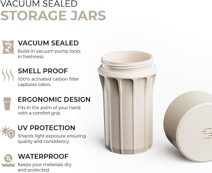 Staze Air Tight Smell Proof Container (148ml) – Vacuum Seal Jar - Waterproof Food Storage Canister, Portable Small Smell Proof Jar for Coffee, Herb, Spice & Gummies - (CAMO TRIO)
