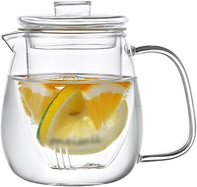 Water Pitcher Simple Glass Carafe with Vertical Liner High Borosilicate Glass Pitcher Household Teapot Juice Pot for Home, Restaurant, Coffee Shop Iced Tea Pitcher (Size : L)