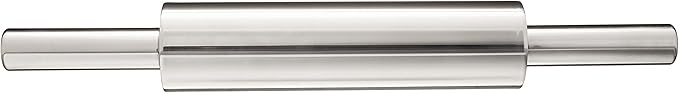 Fox Run Stainless Steel Rolling Pin With Handles, 18" x 2.6" x 2.8"