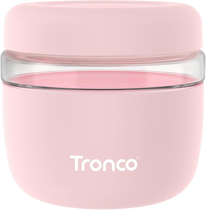 Tronco 24 oz Glass Food Storage & Lunch Bowl Containers with Airtight Lids | Leak & Spill Proof Meal Prep Container & Food Storage Jar for Lunch, Salad, Oats, Soup, BPA-Free, Microwave & Dishwasher Safe