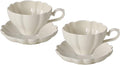 Flower Shaped Ceramic Coffee Cup Teacup with Saucer, Set of 2