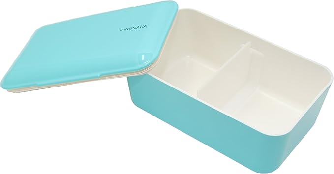 Bento Bite from TAKENAKA, Eco-Friendly and Sustainable Japanese Style Bento Lunch Box, Made of Recycled Plastic Bottles for Eco (Blue Ice)
