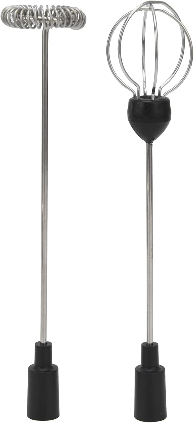 Electric Milk Frother Stainless Steel Handheld Mini Milk Mixer USB Rechargeable with LED Power Display - Quiet Operation, Detachable Head, Portable for Coffee and Kitchen Use