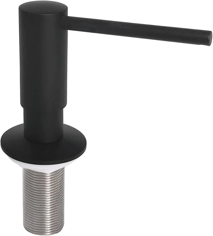 EADOT Matte Black Built in Dish Soap Dispenser for Kitchen Sink, Under Counter Brass Pump Head Hand Soap Pump with 17 OZ PET Soap Bottle Refill from Top, Undermount Brass Liquid Soap Dispenser