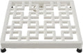 JOGREFUL Cast Iron Trivet Mats, Kitchen Pot Holders to Portect Table/Countertops, Heat Resistant Mats for Teapot/Hot Dishers/Plates, Vintage Mats with Weighted-Base, Grid White