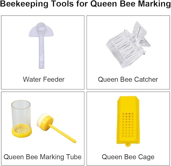 Honey Harvesting Honey Strainer Beekeeping Tool Kit, Set of 9, Double Honey Sieve Stainless Steel Honey Filter, Honey Gate, Frame Grip, Uncapping Fork, Queen Marker Tube, Feeder, Honey Filter Bag